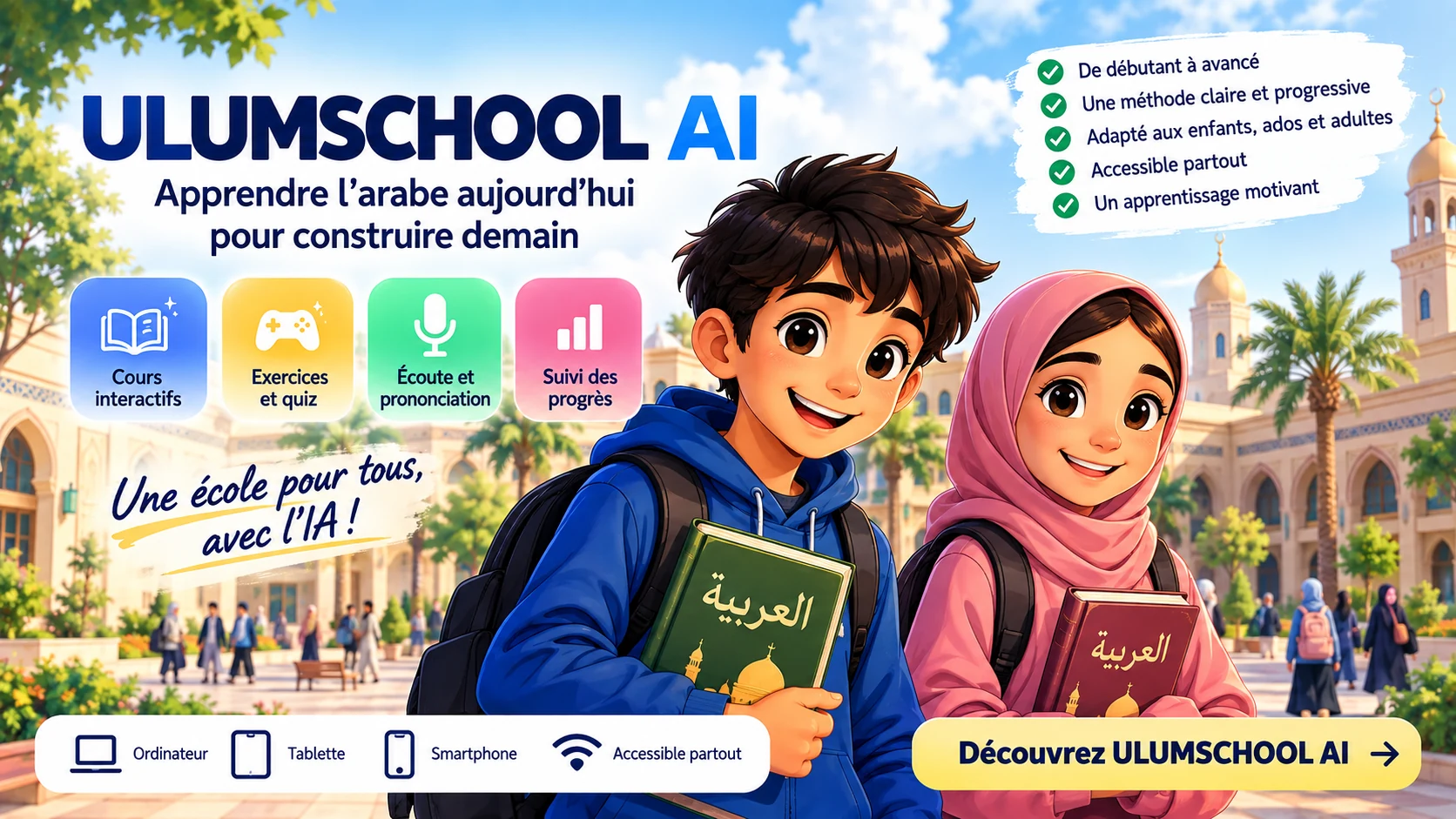 Présentation ULUMSCHOOL AI pour l’apprentissage de l’arabe